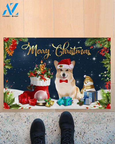 Merry Christmas Corgi Indoor And Outdoor Doormat Welcome Mat Housewarming Gift Home Decor Funny Doormat Gift Idea For Christmas Gift For Dog Lovers
