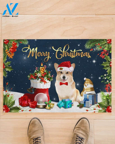 Merry Christmas Corgi Noel Funny Doormat Gift For Dog Lovers Birthday Gift Home Decor Warm House Gift Welcome Mat