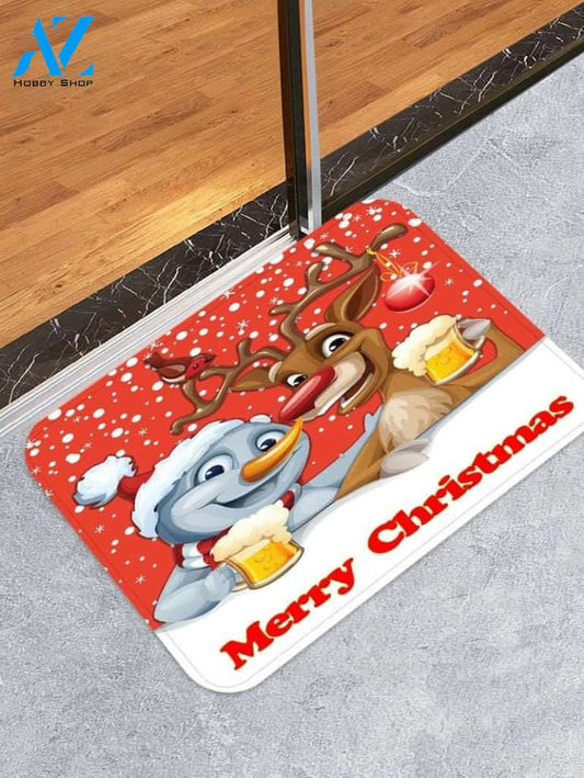 Merry Christmas Deer Beer CLH0910215D Doormat