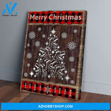 Merry Christmas Dinosaur Vertical Matte Canvas Wall Art