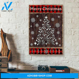 Merry Christmas Dinosaur Vertical Matte Canvas Wall Art