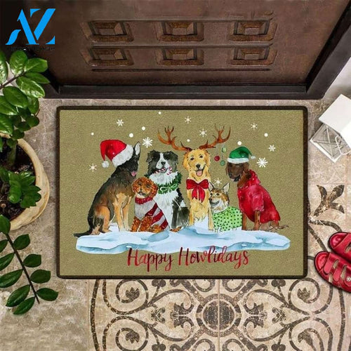 Merry Christmas Dogs Happy Howlidays Doormat Family Dog Welcome Doormat Cute, Gift For Dog Owner