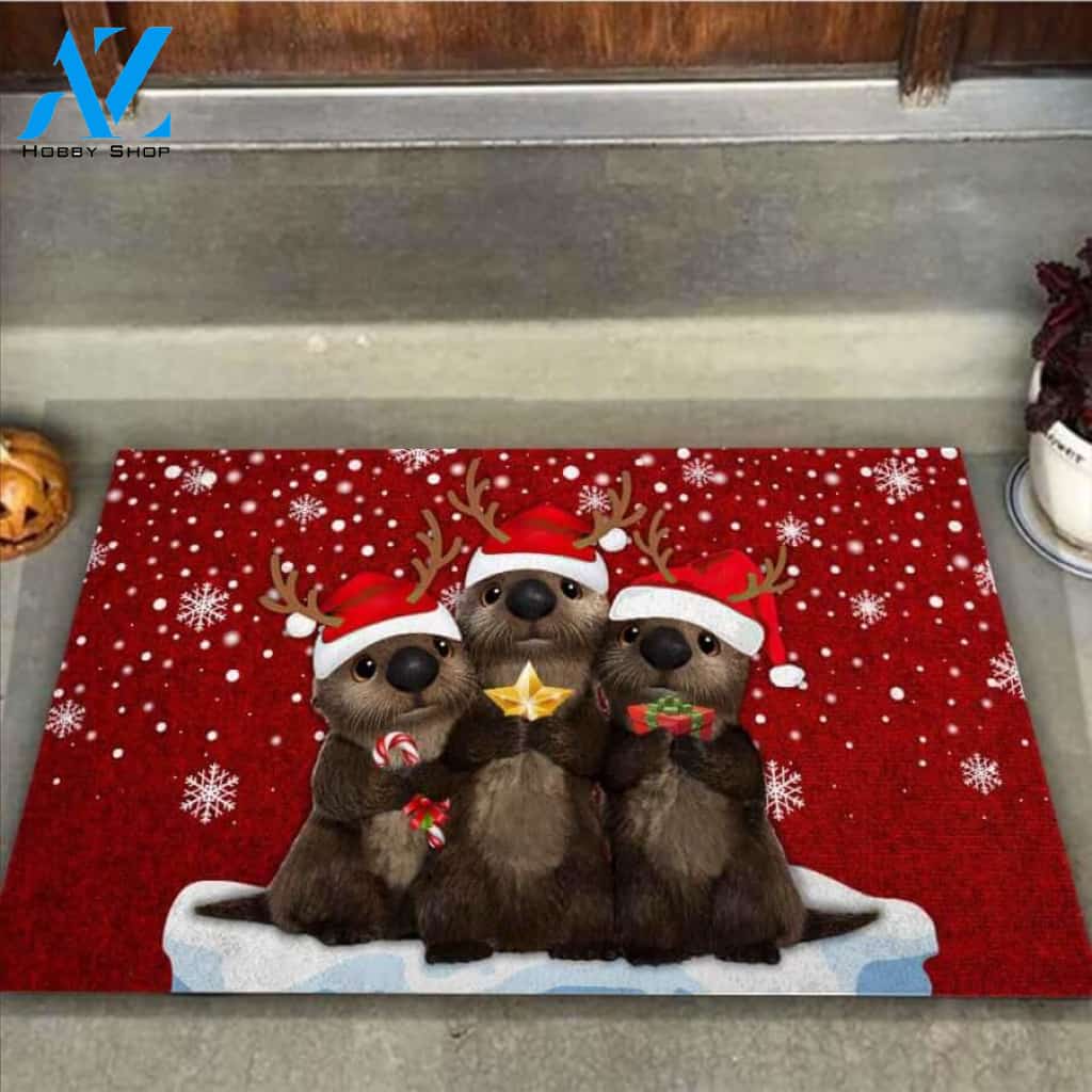 Merry Christmas Easy Clean Welcome DoorMat | Felt And Rubber | 40x60 cm | 45x75 cm | 60x90 cm | Colorful | DO1182