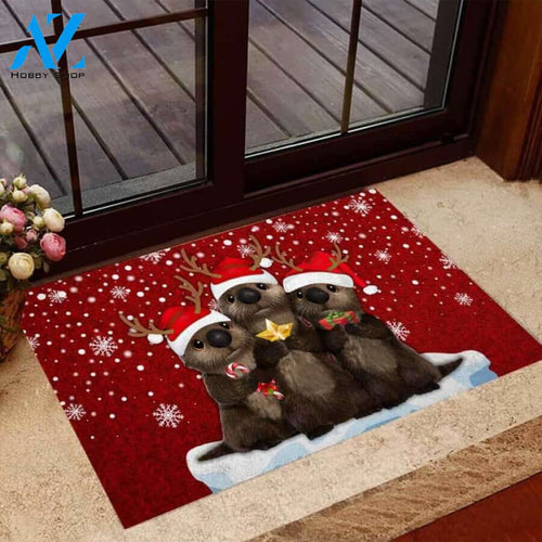 Merry Christmas Easy Clean Welcome DoorMat | Felt And Rubber | 40x60 cm | 45x75 cm | 60x90 cm | Colorful | DO1182