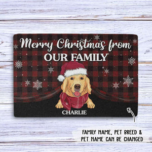 Merry Christmas Family - Personalized Custom Doormat