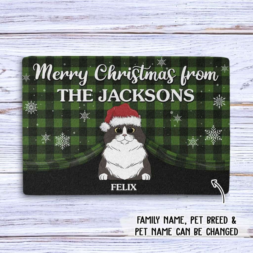 Merry Christmas Family - Personalized Custom Doormat