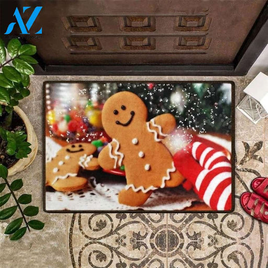 Merry Christmas Gingerbread Doormat Holiday Doormat Welcome Mat Housewarming Home Decor Funny Doormat Gift For Christmas Lovers, Friend