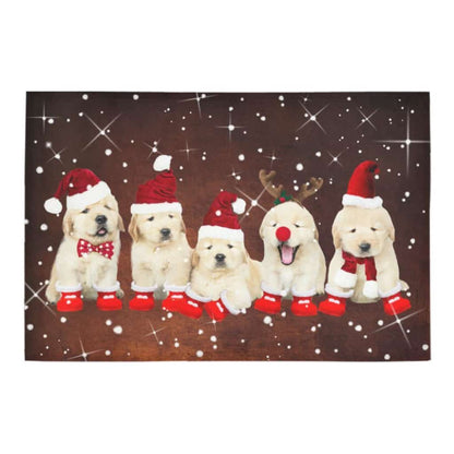 Merry Christmas Golden Retriever Dogs Lover Doormat Welcome Mat