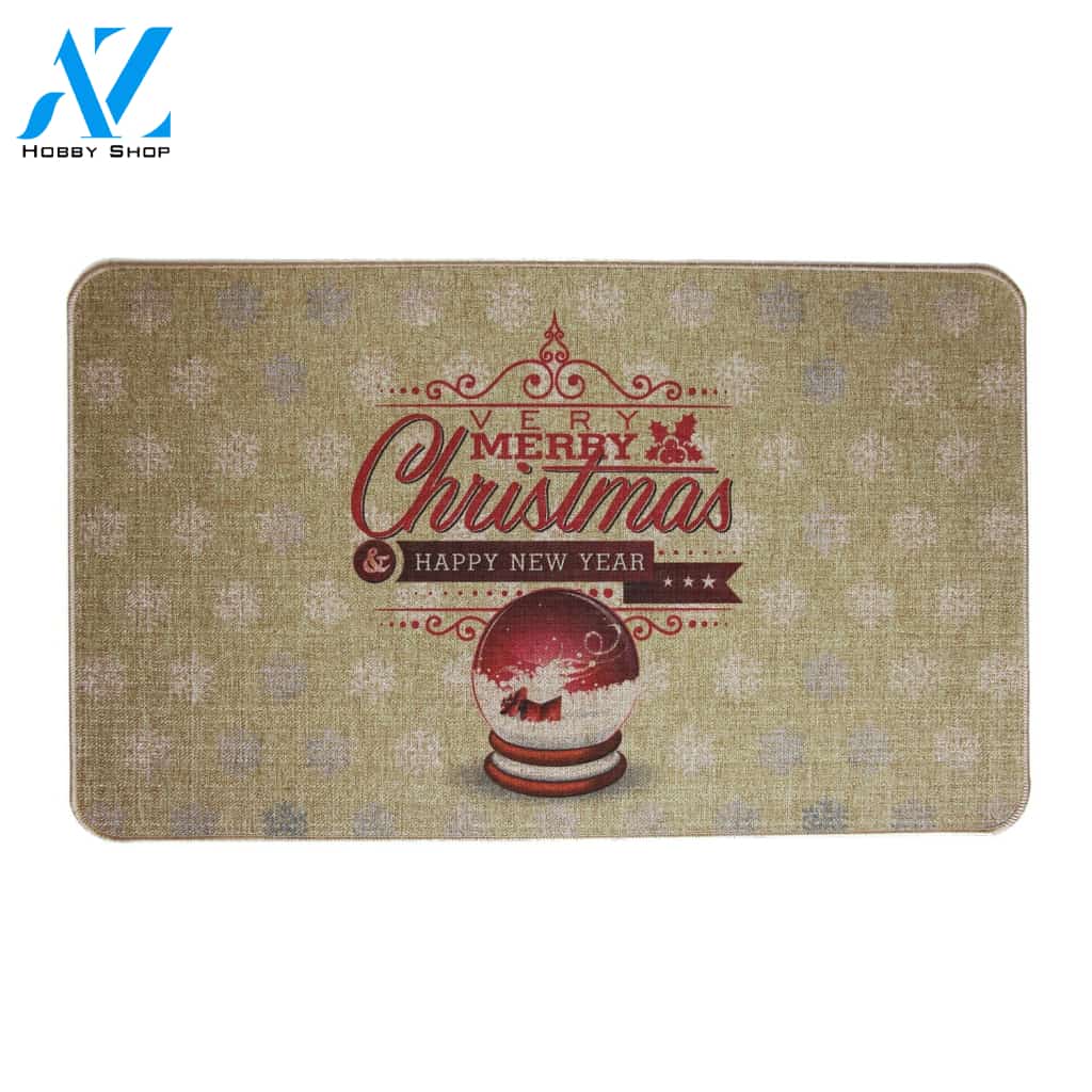 Merry Christmas Happy New Year Doormat Indoor And Outdoor Mat Entrance Rug Sweet Home Decor Housewarming Gift Gift Friend Family Christmas Holiday