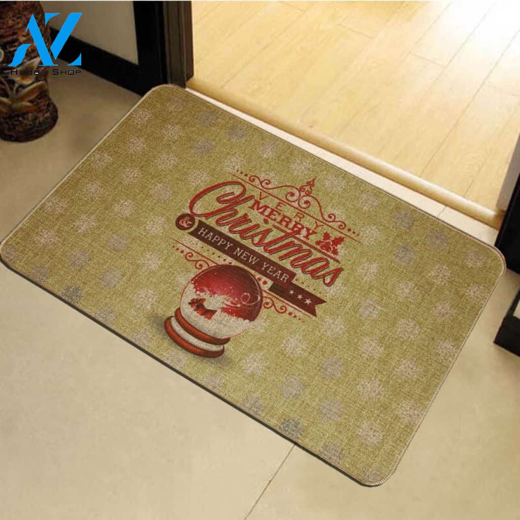 Merry Christmas Happy New Year Doormat Indoor And Outdoor Mat Entrance Rug Sweet Home Decor Housewarming Gift Gift Friend Family Christmas Holiday