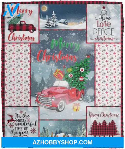 Merry Christmas Plaid Red Truck This Is My Christmas Movie Watching Fleece Blanket Gift For People Home Decor Bedding Couch Sofa Soft And Comfy Cozy