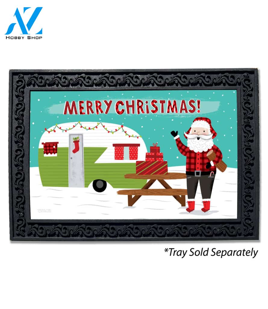 Merry Christmas Santa Camper Doormat - 18" x 30"