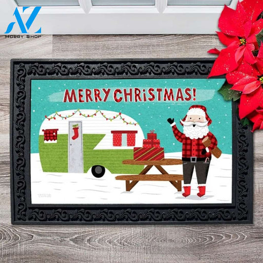 Merry Christmas Santa Camper Doormat - 18" x 30"