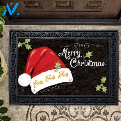 Merry Christmas Santa Hat Doormat - 18" x 30"