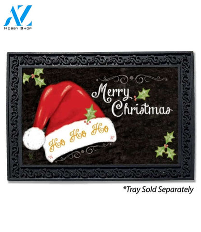 Merry Christmas Santa Hat Doormat - 18" x 30"