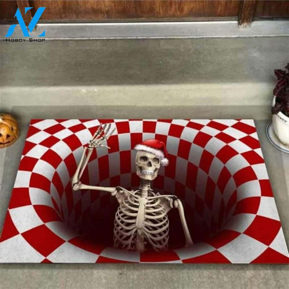 Merry Christmas Skeleton Doormat | Welcome Mat | House Warming Gift