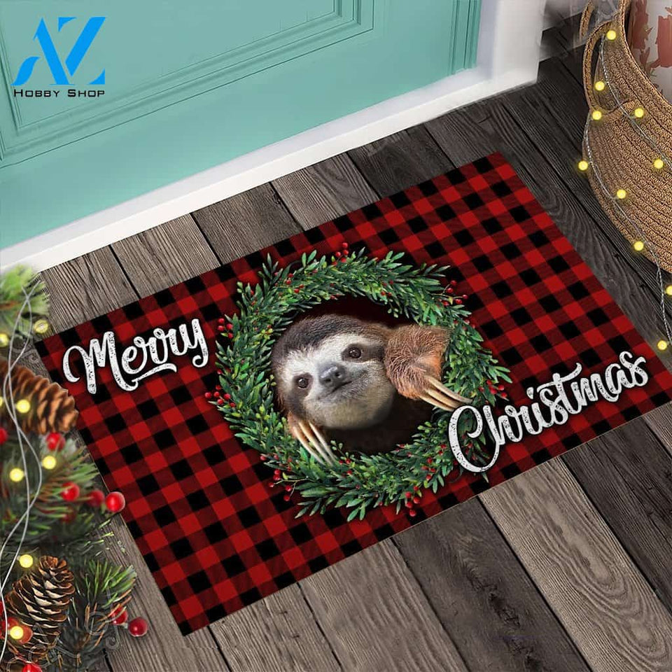 Merry Christmas Sloth Doormat | Welcome Mat | House Warming Gift