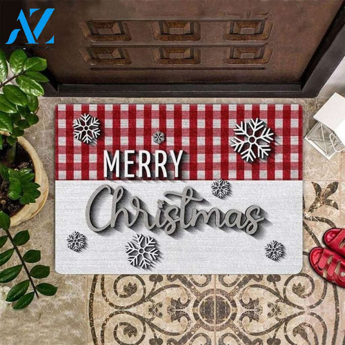 Merry Christmas Snow Buffalo Plaid Doormat Gift For Friend Family Birthday Gift Home Decor Warm House Gift Welcome Mat