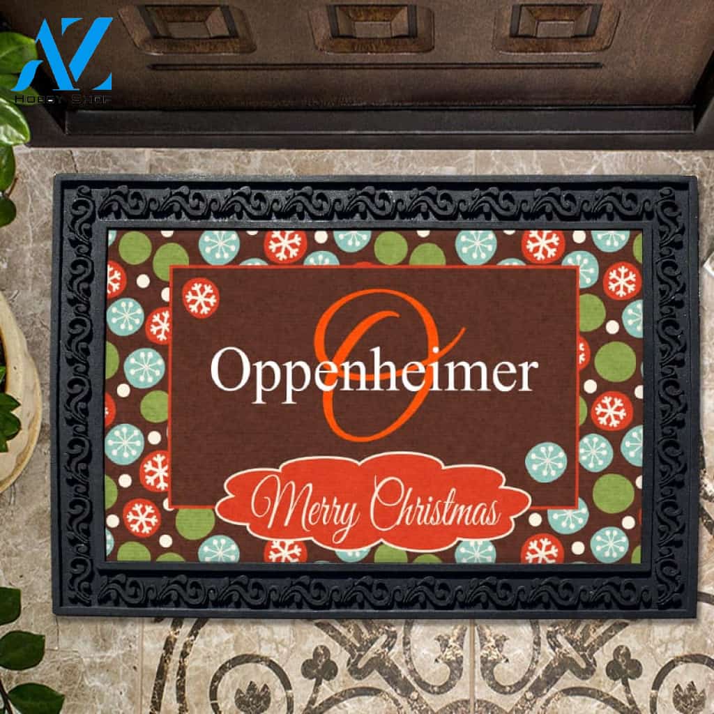 Merry Christmas Snowflake Personalized Doormat - 18