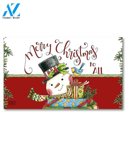 Merry Christmas to All Snowman Doormat - 18" x 30"