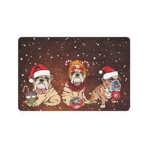 Merry Christmas Wiaccessories Of Bulldog Rubber Dogs Lover Doormat Welcome Mat