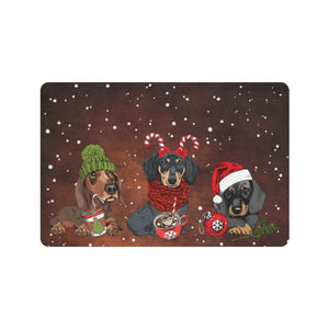 Merry Christmas Wiaccessories Of Dachshund Dogs Lover Doormat Welcome Mat