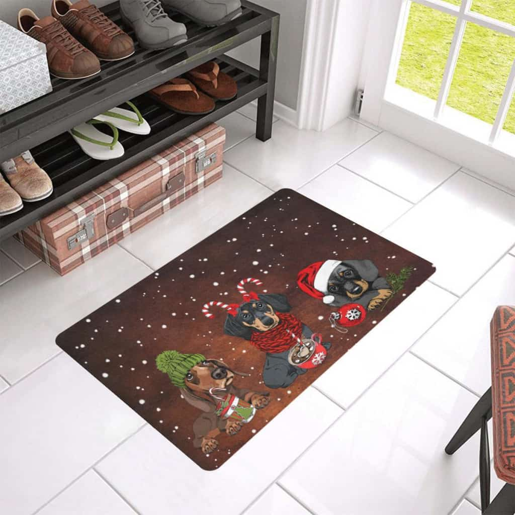 Merry Christmas Wiaccessories Of Dachshund Dogs Lover Doormat Welcome Mat