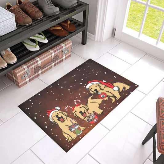 Merry Christmas Wiaccessories Of Golden Retriever Dogs Lover Doormat Welcome Mat