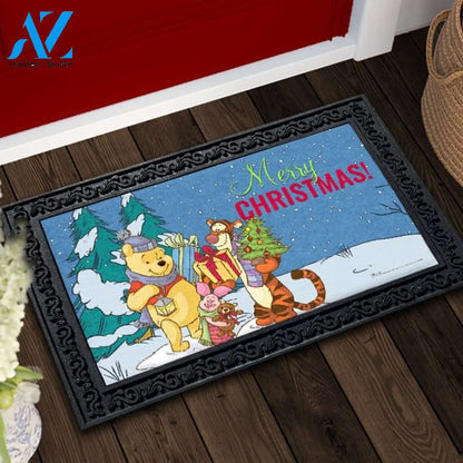 Merry Christmas Winnie the Pooh Doormat - 18" x 30"