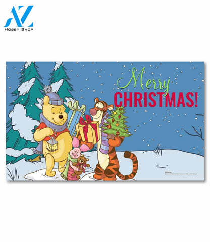 Merry Christmas Winnie the Pooh Doormat - 18" x 30"