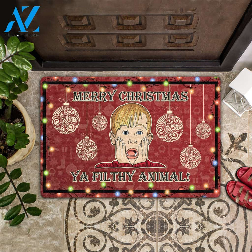 Merry Christmas Ya Filthy Animal All Over Printing Doormat | Welcome Mat | House Warming Gift