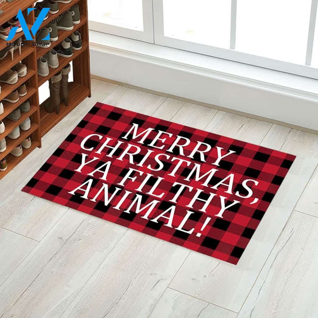 Merry Christmas Ya Filthy Animal Doormat Indoor And Outdoor Mat Entrance Rug Sweet Home Decor Housewarming Gift Gift Friend Family Christmas Holiday