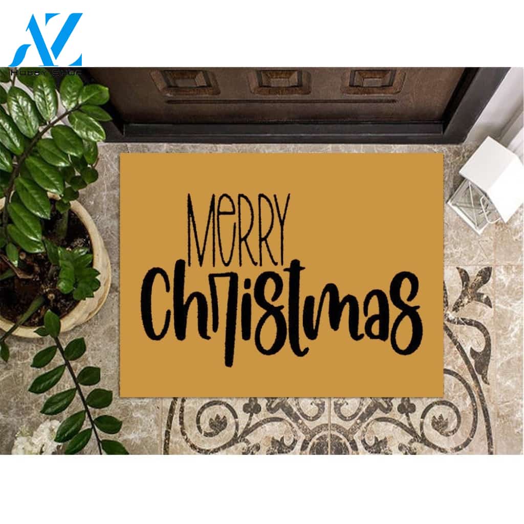 Merry Christmas Yellow Doormat Christmas Decoration Welcome Mat Holiday Doormat Winter Home Decor Christmas Gift
