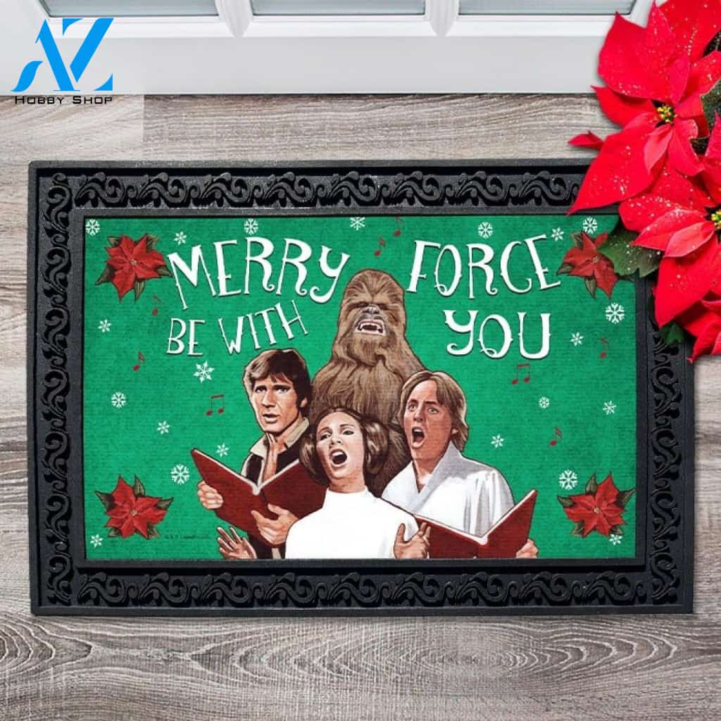 Merry Force Be With You Carolers Doormat - 18" x 30"