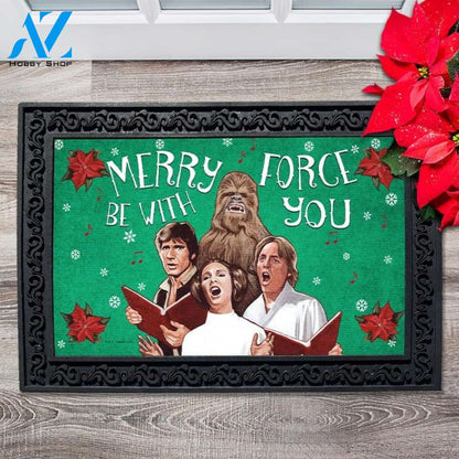 Merry Force Be With You Carolers Doormat - 18" x 30"