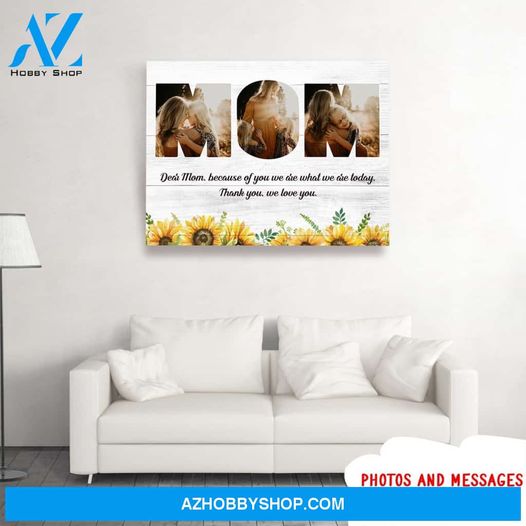 Personalized Photo Canvas, Message To Mom Canvas Wall Art Mom Mother's Day Gifts