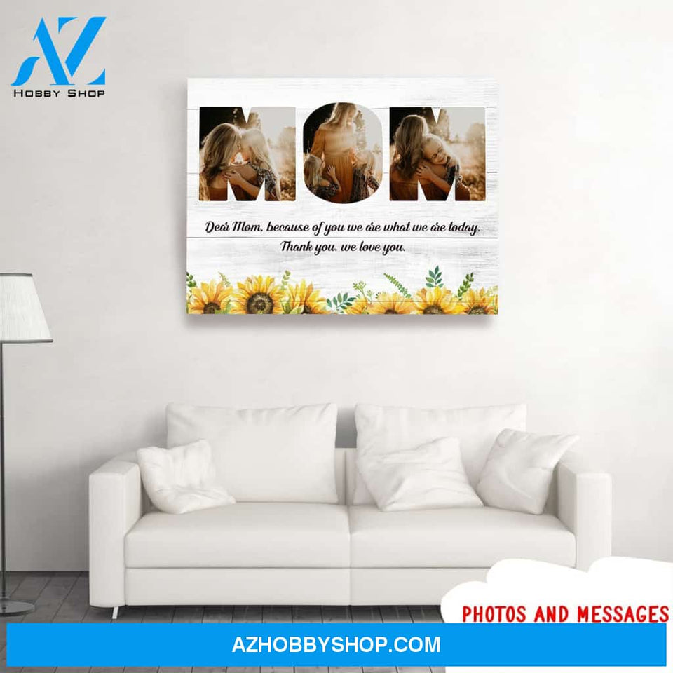 Personalized Photo Canvas, Message To Mom Canvas Wall Art Mom Mother's Day Gifts