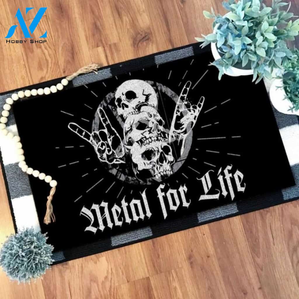 Metal for life Skull Satan Doormat