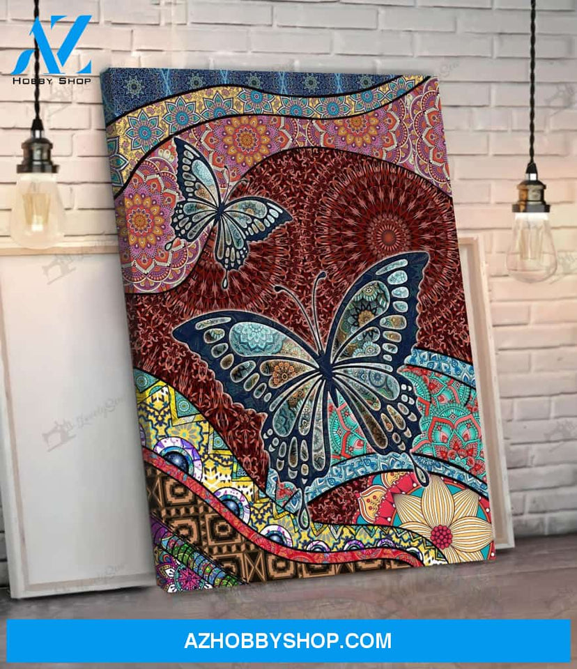 Mhdbtf0101 Boho Butterfly Vertical Matte Canvas