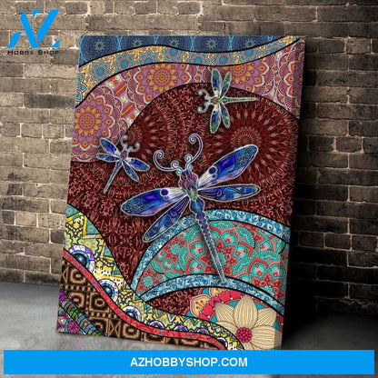 Mhddrf0101 Boho Dragonfly Vertical Matte Canvas