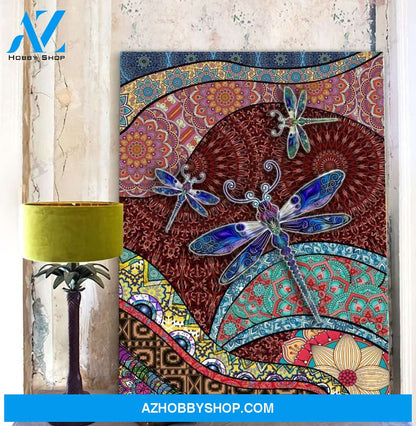 Mhddrf0101 Boho Dragonfly Vertical Matte Canvas