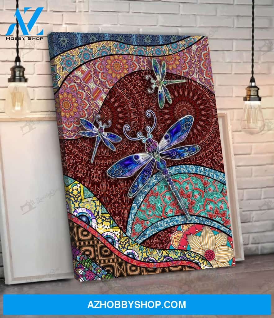 Mhddrf0101 Boho Dragonfly Vertical Matte Canvas
