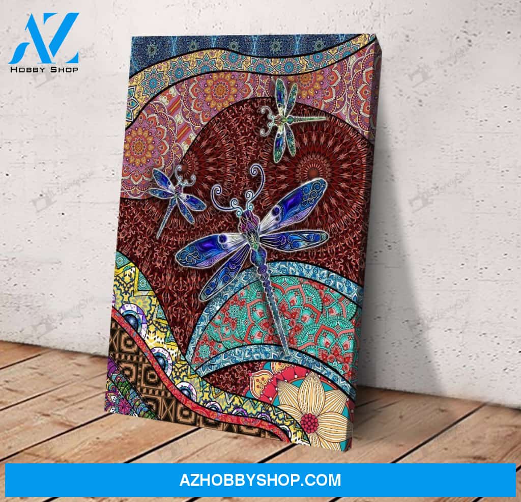 Mhddrf0101 Boho Dragonfly Vertical Matte Canvas