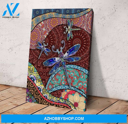 Mhddrf0101 Boho Dragonfly Vertical Matte Canvas