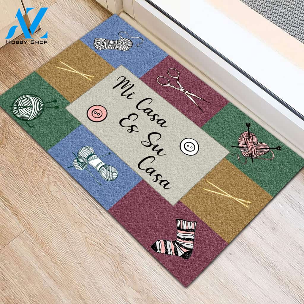 Mi Casa Es Su Casa Knitting Doormat | Welcome Mat | House Warming Gift