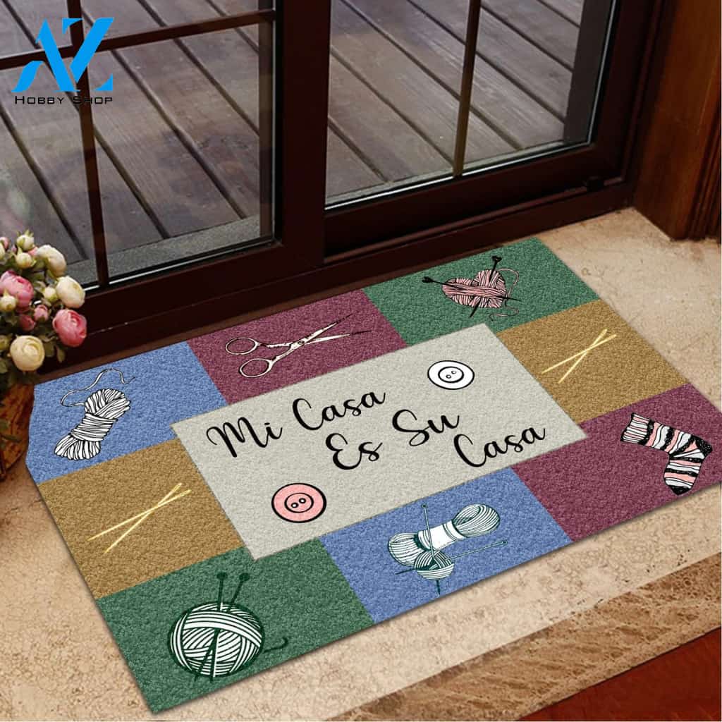 Mi Casa Es Su Casa Knitting Doormat | Welcome Mat | House Warming Gift