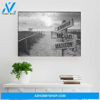 Miami Beach Sunset Multi-Names Premium Canvas