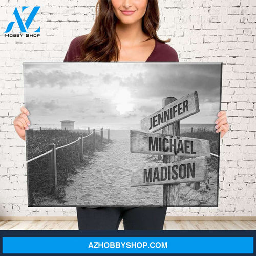 Miami Beach Sunset Multi-Names Premium Canvas