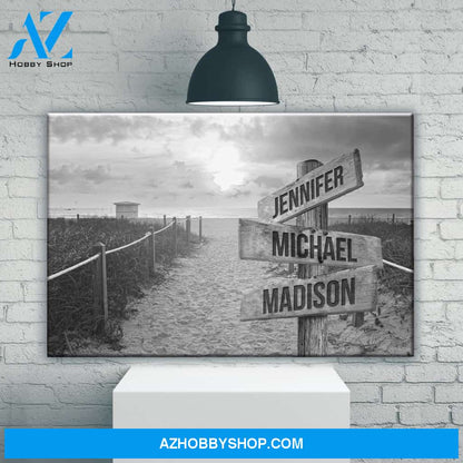 Miami Beach Sunset Multi-Names Premium Canvas
