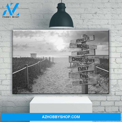 Miami Beach Sunset Multi-Names Premium Canvas